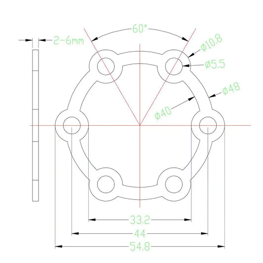 Disc brake spacer (for hub motor)